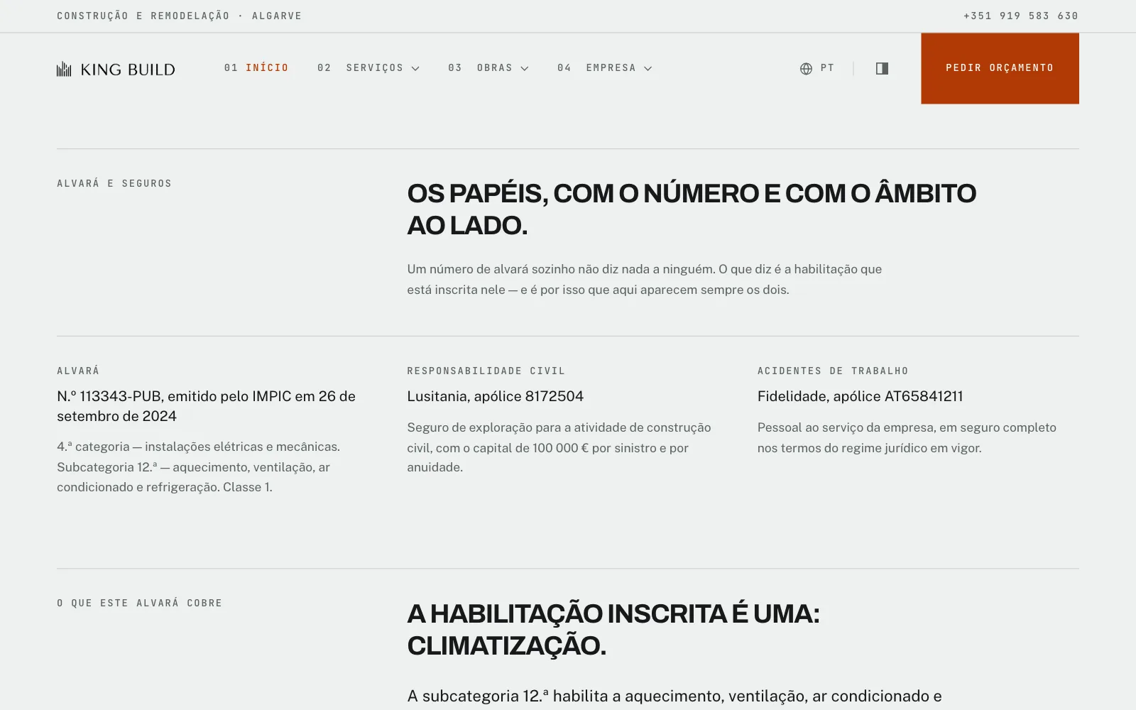 Alvará e seguros, com o âmbito