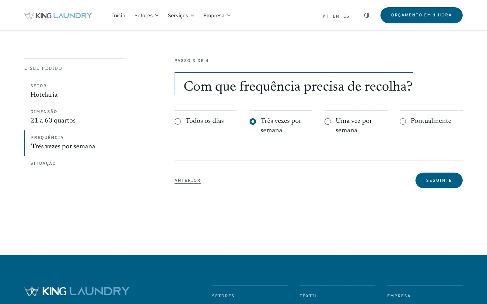 A frequência da recolha