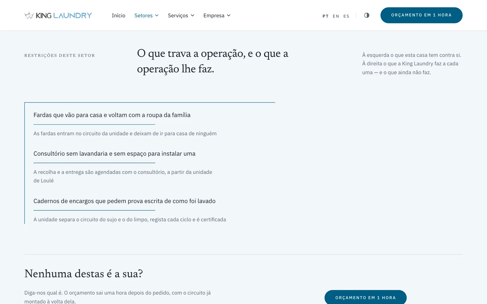 As restrições de um setor