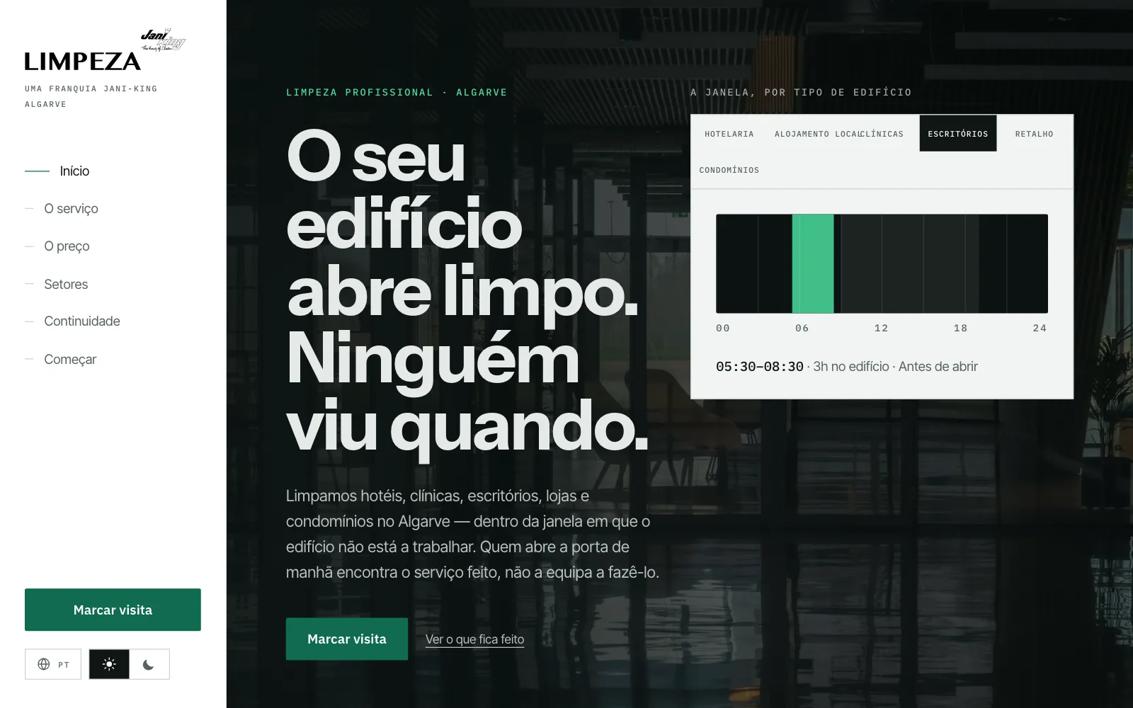 A janela de um escritório